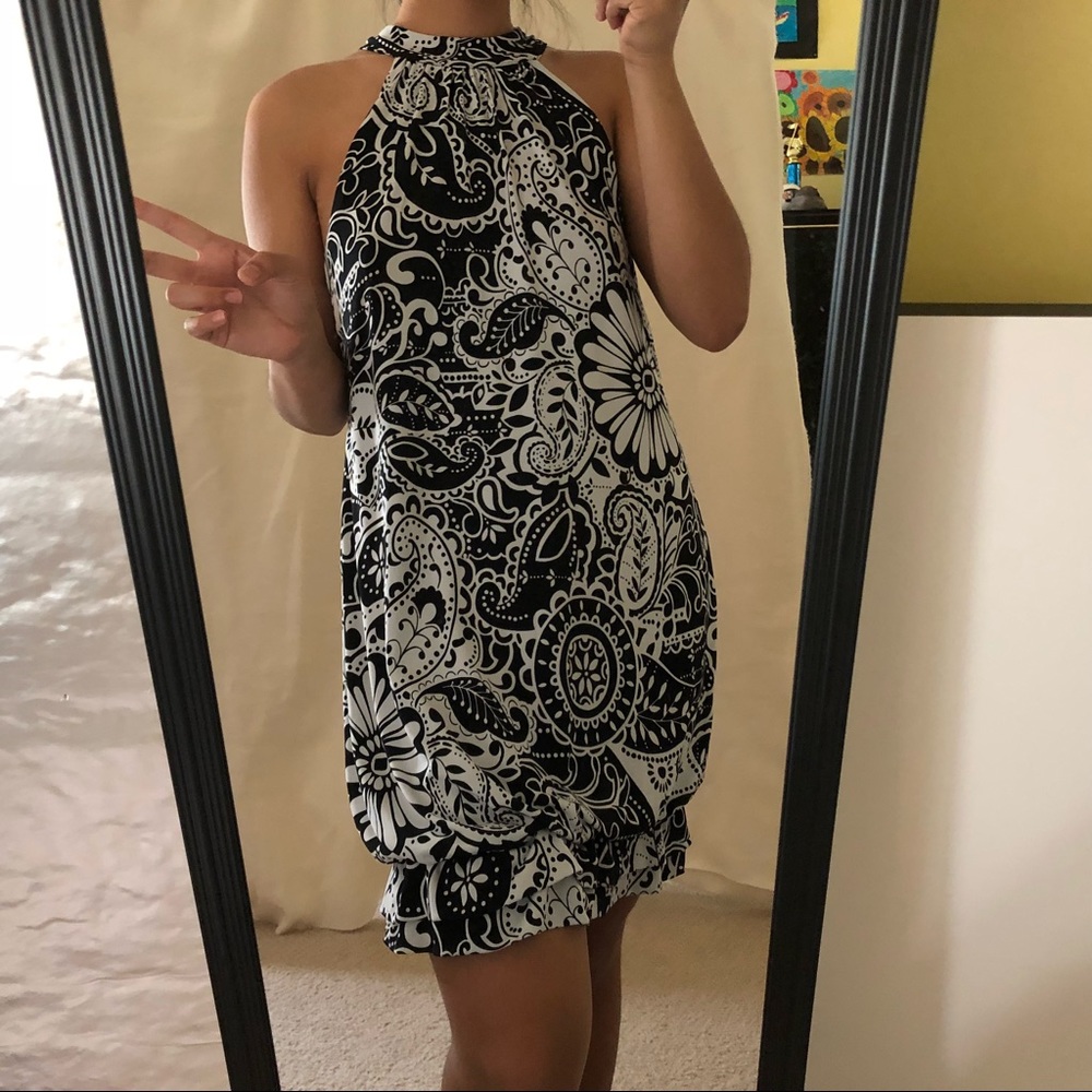 Bubble hem halter dress
